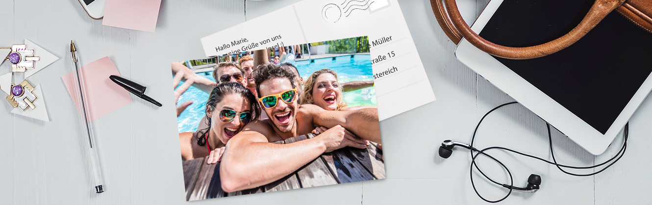Versenden Sie Postkarten ganz smart über die HOFER FOTOS App